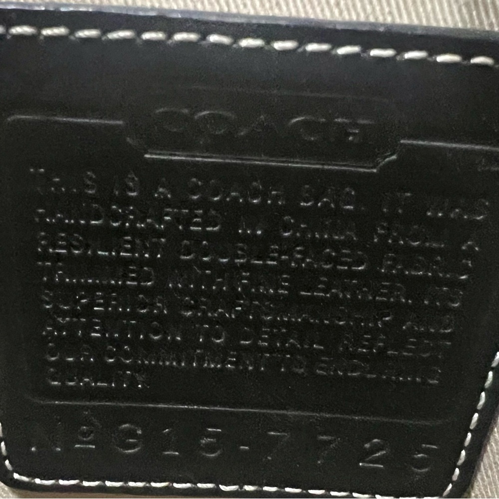Coach cream canvas tote with navy leather trim.  Comes w authentic Fendi scarf! - Picture 7 of 8